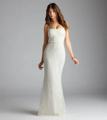 Fiona Lace-Up Mermaid Sequin Formal Dress