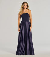 Madi Strapless Crepe Satin A-Line Formal Dress
