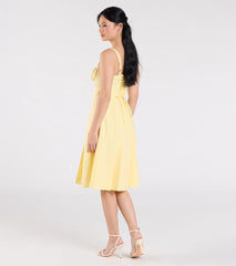 Playful And Pretty Corset Lace-Up Midi Dress