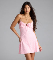 Flawless Beauty Eyelet A-Line Mini Dress