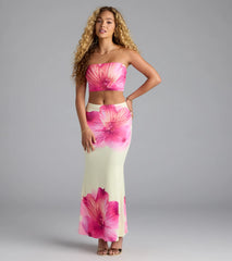 Sandy Shores Tropical Floral Crop Top