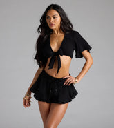 Effortless Chic Tie-Front Crop Top