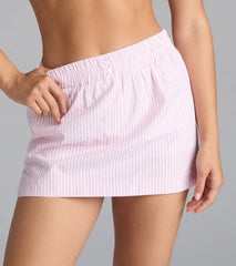 Just A Girl Mid-Rise Striped Boxer Skort