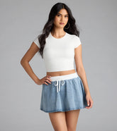 Cool Girl Casual Denim Skater Skort