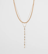 Charmingly Pretty Beaded Rhinestone Layered Necklace