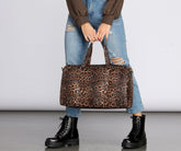 Leopard Print Weekender Duffle Bag