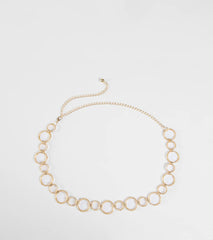 Glow On Rhinestone O-Ring Chain Belt