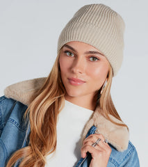 Cozy Mood Faux Fur Lined Beanie