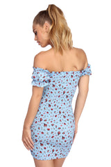 Smocked In Florals Mini Dress