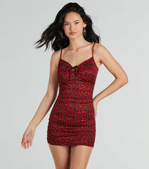 Flirty In Floral Sweetheart Bodycon Mini Dress