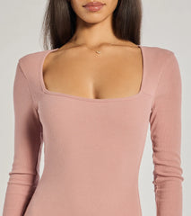 Basic Cutie Long Sleeve Knit Midi Dress