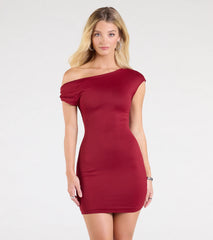 Off To A Chic Start One-Shoulder Mini Dress