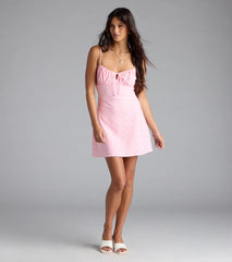 Flawless Beauty Eyelet A-Line Mini Dress