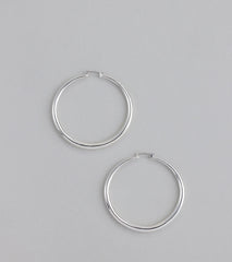 Sleek Glam Large Hollow Hoop Earrings