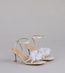 Glam Bloom Flower Strap Kitten Heels
